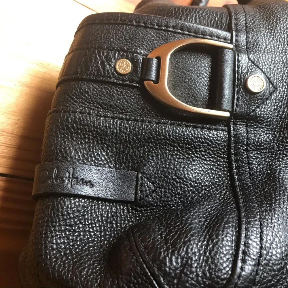Cole Haan Black Leather Hobo Slouch Shoulder Bag, EUC, 18”